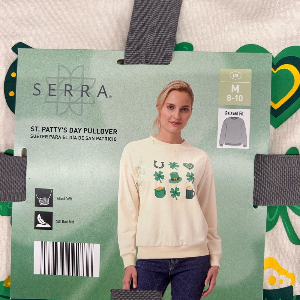 Serra Cream and Green St. Patty's Day Sweater